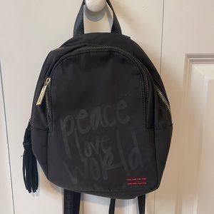 Peace Love World black nylon backpack